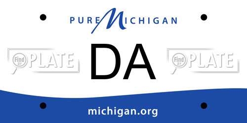 DA Michigan License Plate