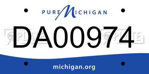 DA00974 Michigan License Plate