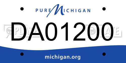 DA01200 Michigan License Plate