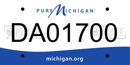 DA01700 Michigan License Plate