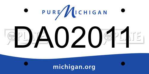 DA02011 Michigan License Plate