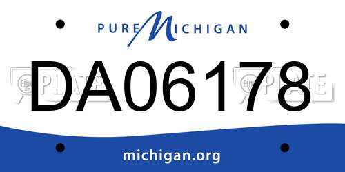 DA06178 Michigan License Plate