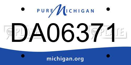 DA06371 Michigan License Plate