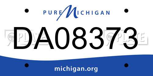DA08373 Michigan License Plate
