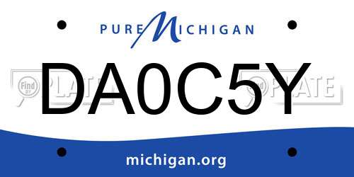 DA0C5Y Michigan License Plate