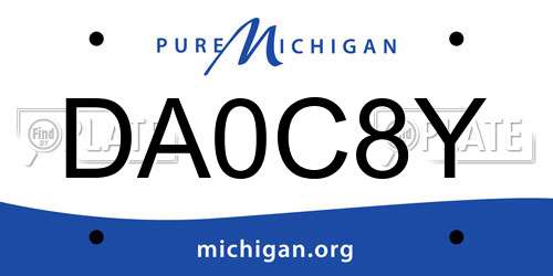 DA0C8Y Michigan License Plate