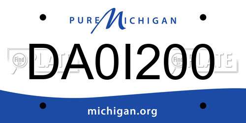DA0I200 Michigan License Plate