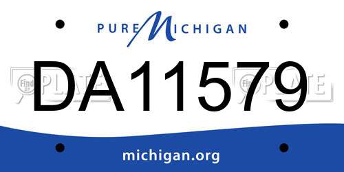 DA11579 Michigan License Plate