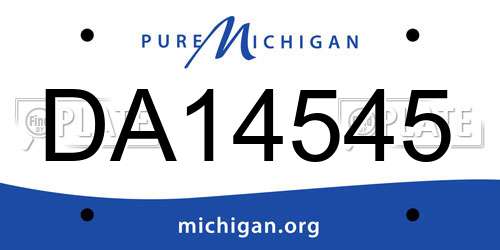 DA14545 Michigan License Plate