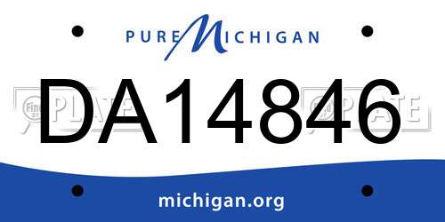 DA14846 Michigan License Plate