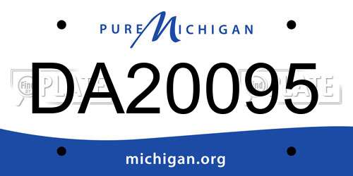 DA20095 Michigan License Plate