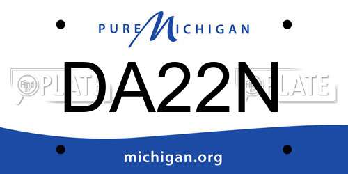 DA22N Michigan License Plate