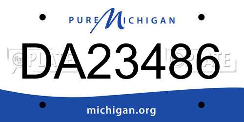 DA23486 Michigan License Plate