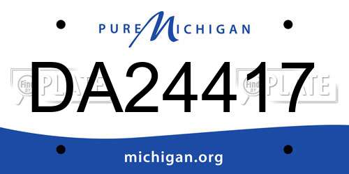 DA24417 Michigan License Plate