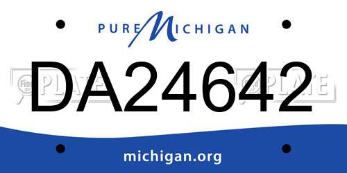DA24642 Michigan License Plate