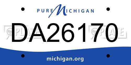 DA26170 Michigan License Plate