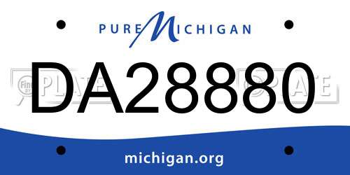 DA28880 Michigan License Plate