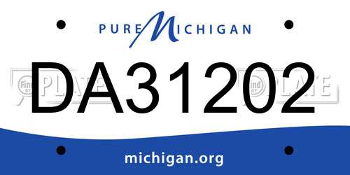 DA31202 Michigan License Plate