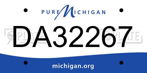 DA32267 Michigan License Plate