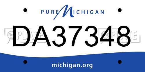 DA37348 Michigan License Plate