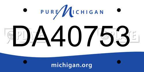 DA40753 Michigan License Plate
