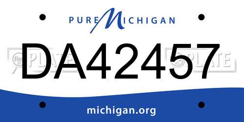 DA42457 Michigan License Plate