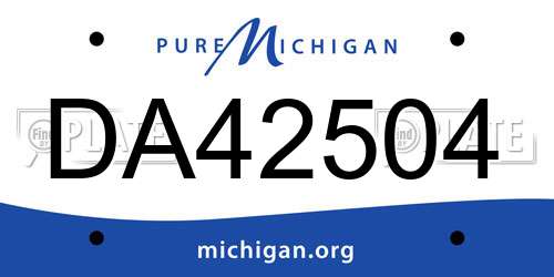 DA42504 Michigan License Plate