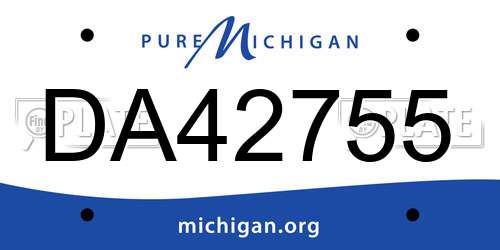DA42755 Michigan License Plate