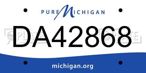DA42868 Michigan License Plate