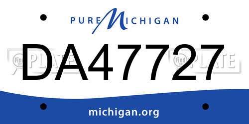 DA47727 Michigan License Plate