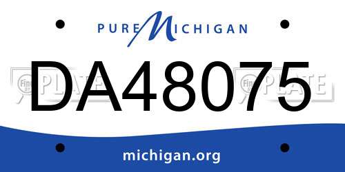 DA48075 Michigan License Plate