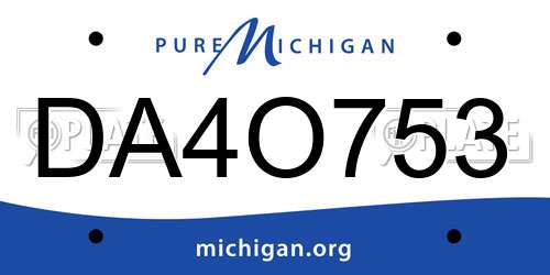 DA4O753 Michigan License Plate