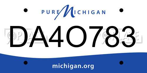 DA4O783 Michigan License Plate