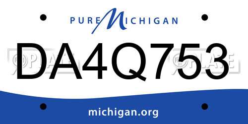 DA4Q753 Michigan License Plate
