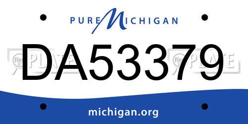 DA53379 Michigan License Plate