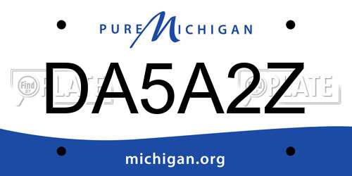 DA5A2Z Michigan License Plate