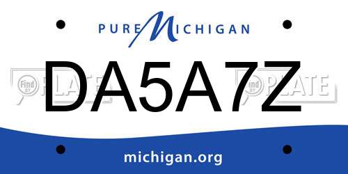 DA5A7Z Michigan License Plate