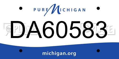 DA60583 Michigan License Plate