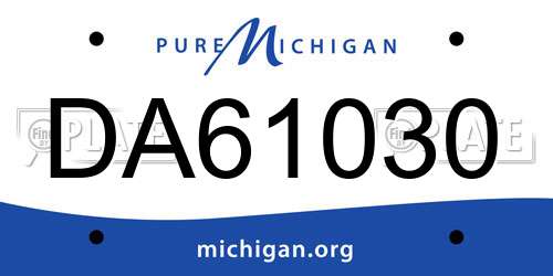 DA61030 Michigan License Plate