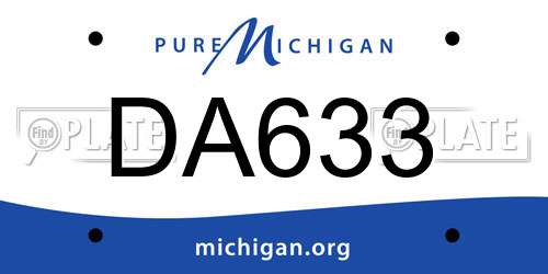 DA633 Michigan License Plate