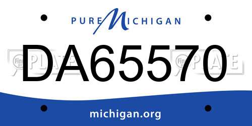 DA65570 Michigan License Plate