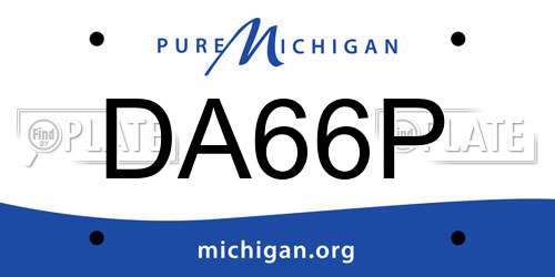 DA66P Michigan License Plate