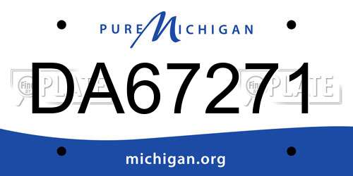 DA67271 Michigan License Plate