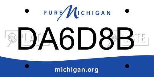 DA6D8B Michigan License Plate