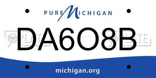 DA6O8B Michigan License Plate
