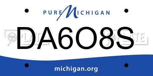 DA6O8S Michigan License Plate