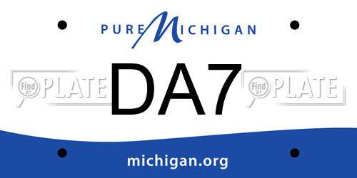 DA7 Michigan License Plate
