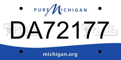 DA72177 Michigan License Plate