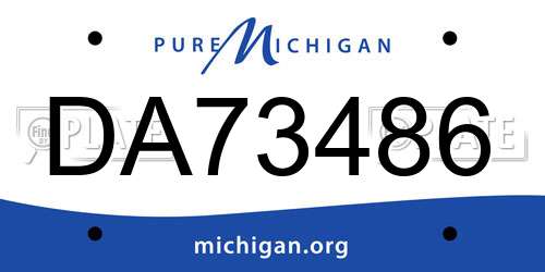 DA73486 Michigan License Plate