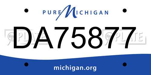DA75877 Michigan License Plate